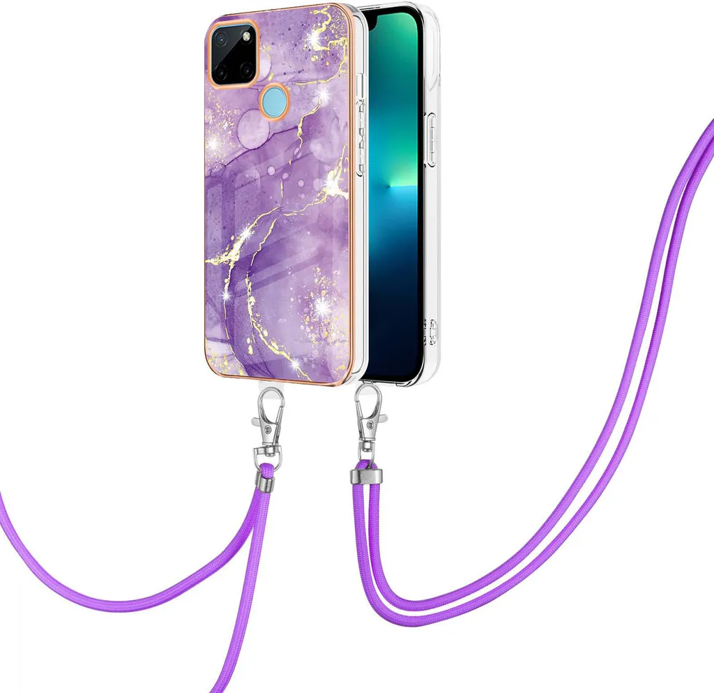 Cover Realme C21Y Viola con Tracolla: Accessorio Fashion 2024