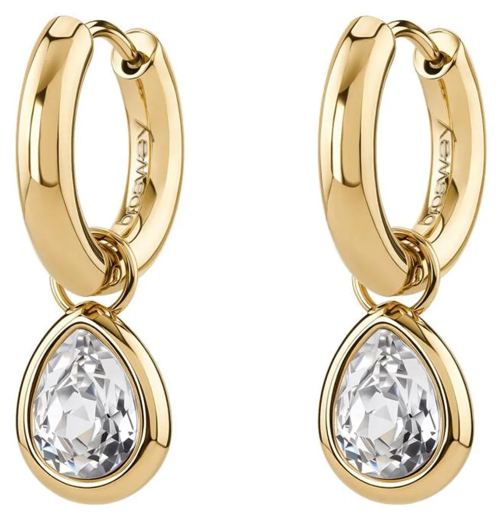 Boucles d'oreilles transformables plaquées or et cristal de luxe BYM216
