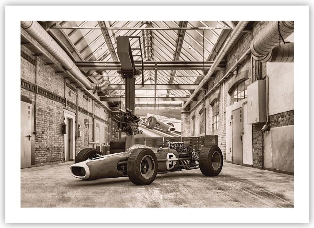 Poster - Poster ohne Rahmen - Formel 1 Rennen Retro - 70x50 cm - Wand Bild - Wanddeko - Wandbilder - Kunstposter - Wandposter - Bilder - Kunstdruck...