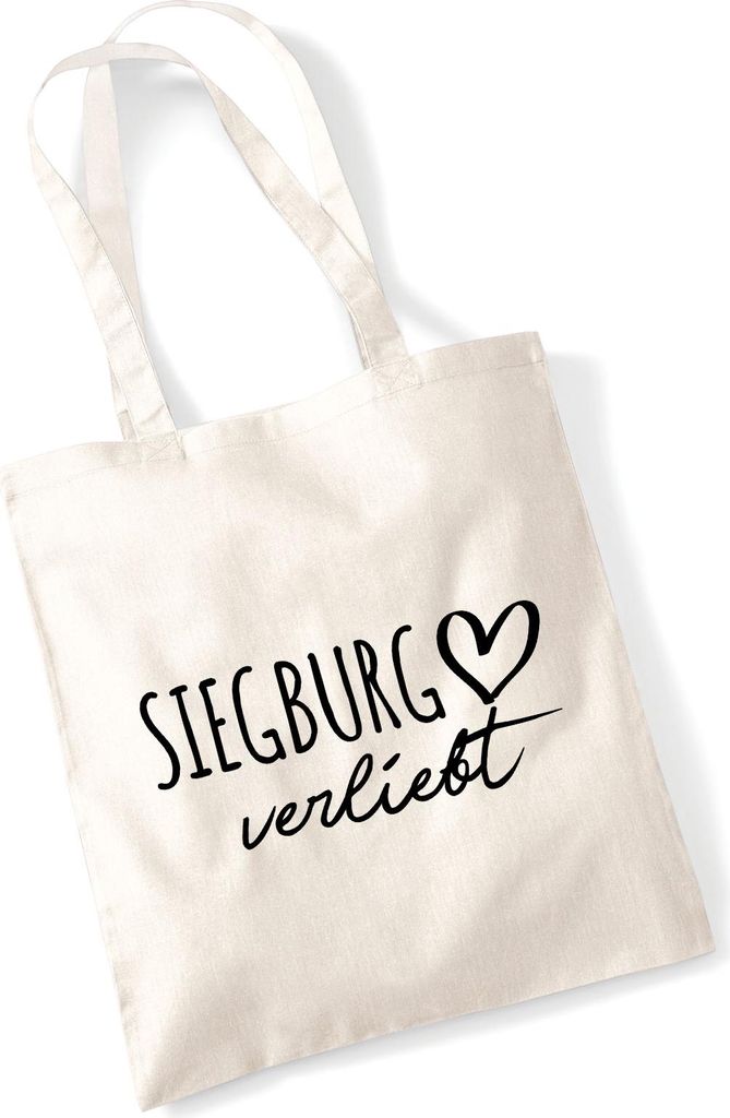 Huuraa Jutebeutel Siegburg verliebt 10 Liter Natural Baumwolle Tasche Geschenkidee
