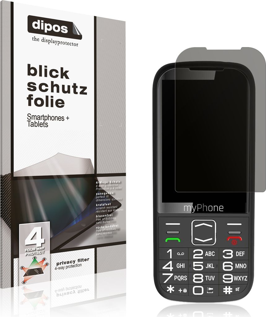 Blickschutzfolie für myPhone Harmony LTE matt Schutzfolie Folie Display Schutz dipos