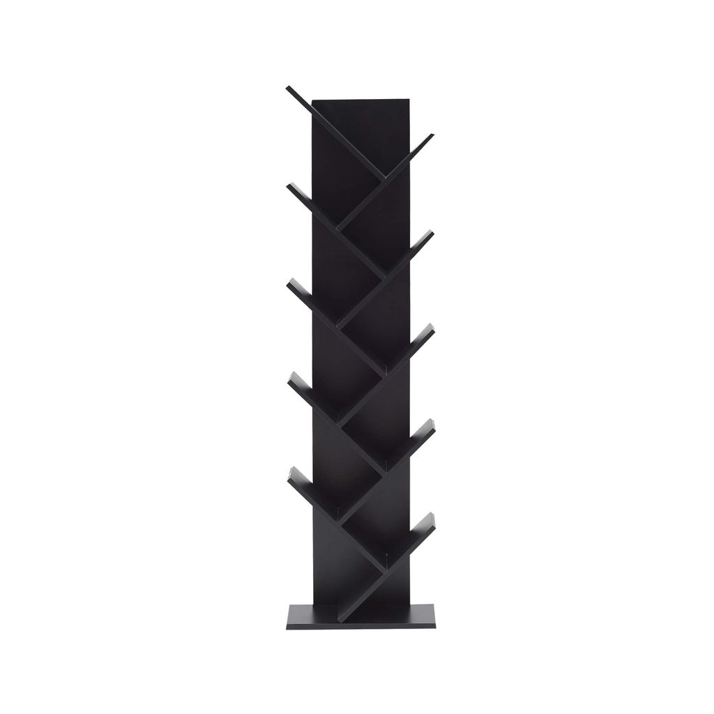 Rebecca Mobili Bücherregal mit 10 Fächern aus MDF, schwarz