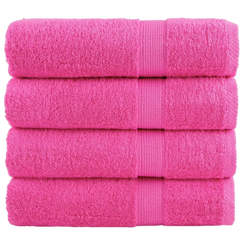 Asciugamani Premium SOLUND 4 pz. Rosa 50x100 cm 600 g/m²