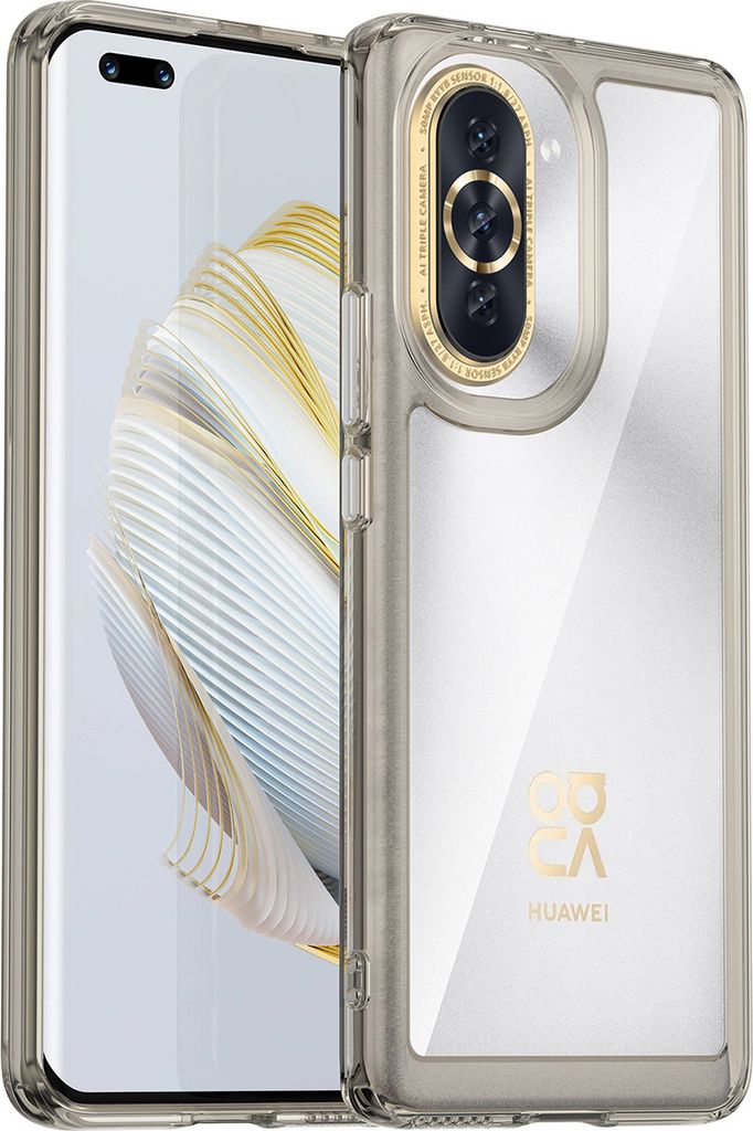 Huawei Nova 10 Pro Hülle, Klar Rückseite Stoßfeste TPU Silikon Bumper Schutzhülle für Huawei Nova 10 Pro Grau