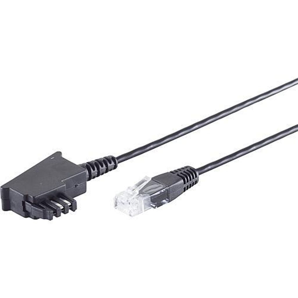 TAE-F Stecker auf RJ45 Stecker, VDSL Routerkabel, schwarz, 10,0m
