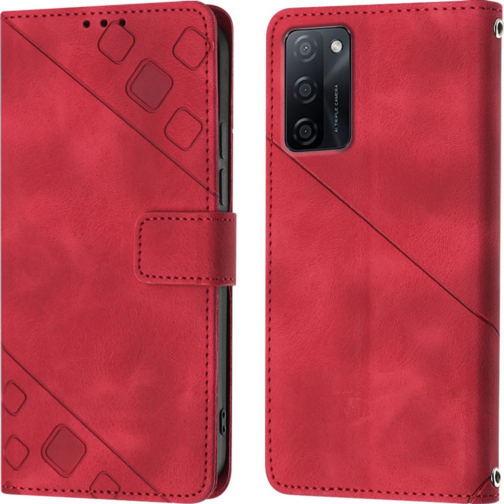 Hülle für OPPO A55S 5G Prägung Flip Leder Brieftasche Produktbild 