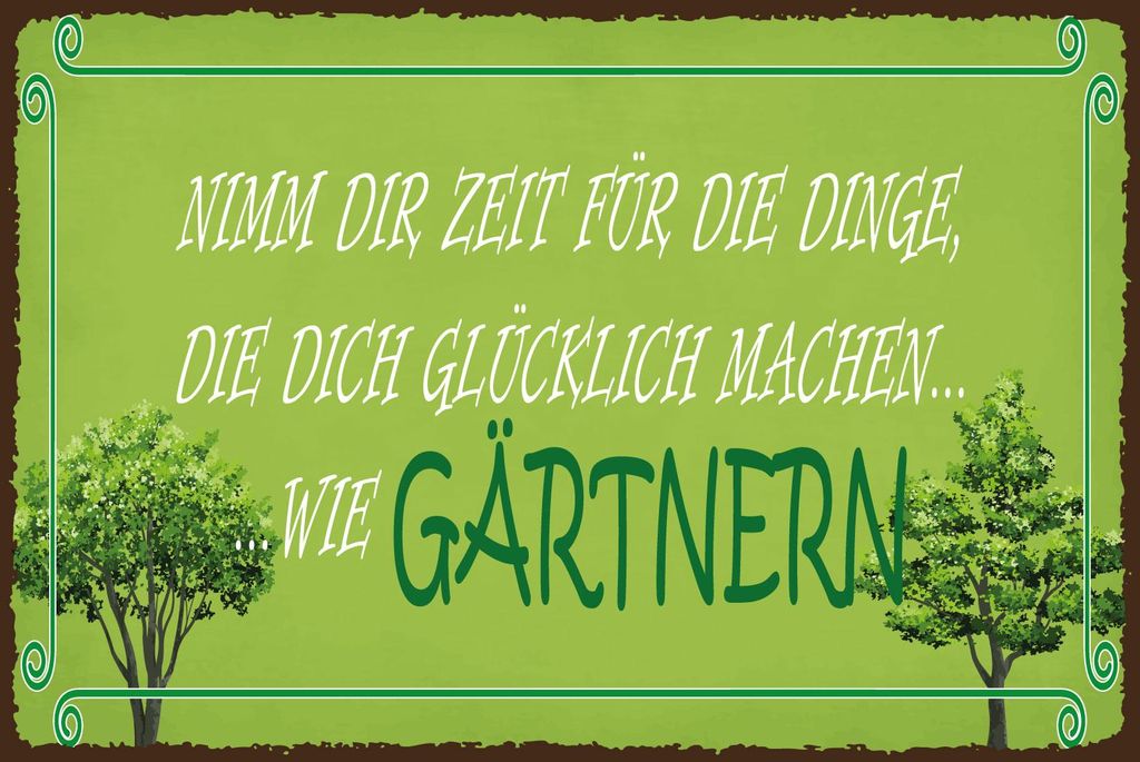 vianmo Holzschild 30x40 cm Glück nimm dir Zeit für GÄRTNERN Deko Schild