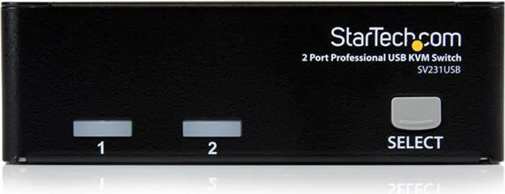 Commutateur KVM VGA compact auto-alimenté USB pour gestion double PC - 2