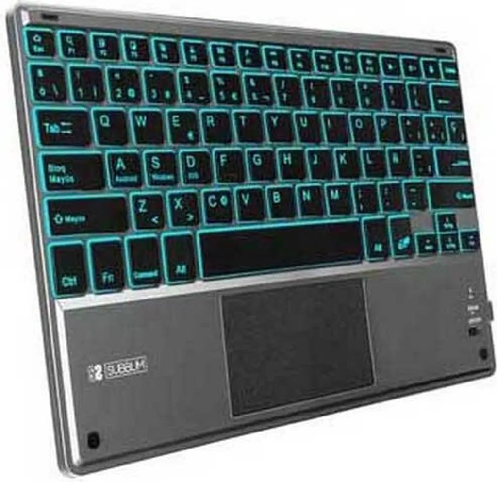 Clavier Bluetooth avec Pavé Tactile Subblim Smart Rétroéclairé Gris