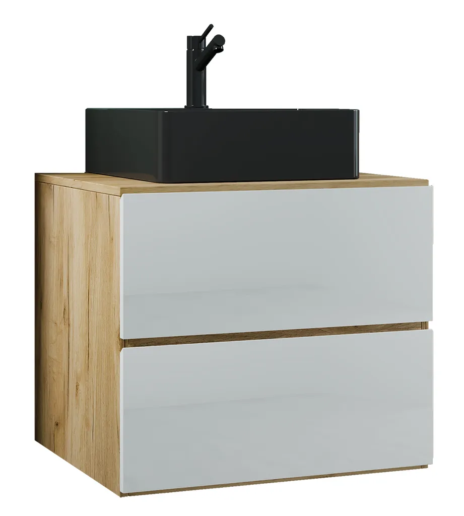 Meuble sous lavabo compact VCM Lendas S blanc - Solution de rangement x2