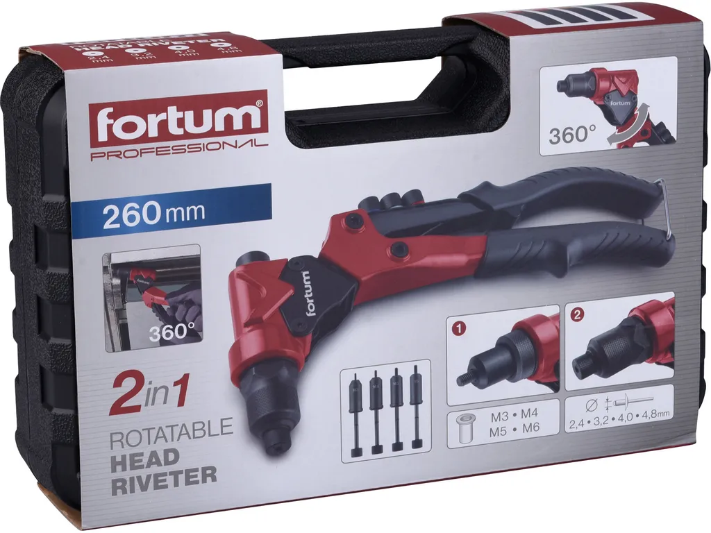 Pince à rivets Combo Extol Premium à tête pivotante pour accès difficile - 14