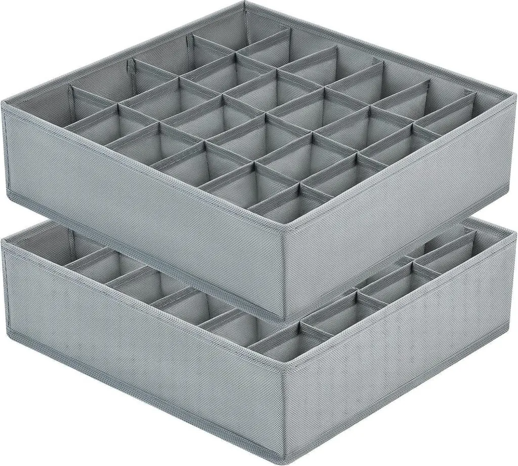 Fini le Désordre avec ce Lot de 2 Boîtes Rangement Chaussettes 24 Cases