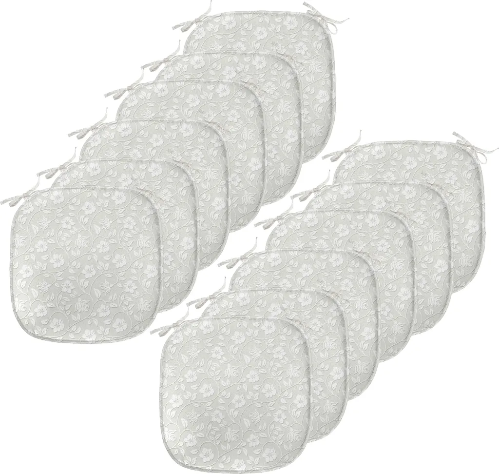 Cuscini Sedie Esterno ABAKUHAUS 12 Pz - Beige Bianco Waterproof