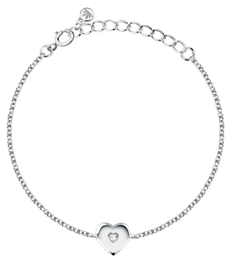 Bijou enfant hypoallergénique : bracelet cœur argent et zircone Dono