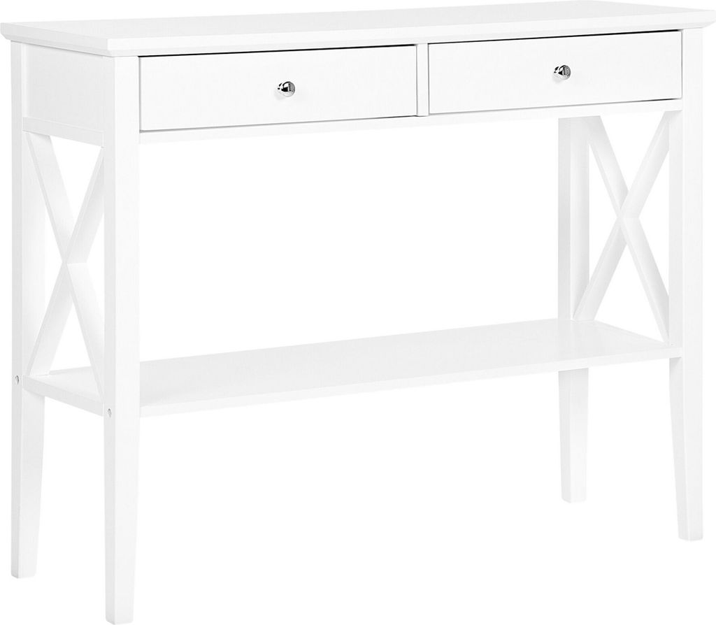 BELIANI Konzolový stolek bílý MDF 100 x 35 cm 2 zásuvky Obrázek produktu 