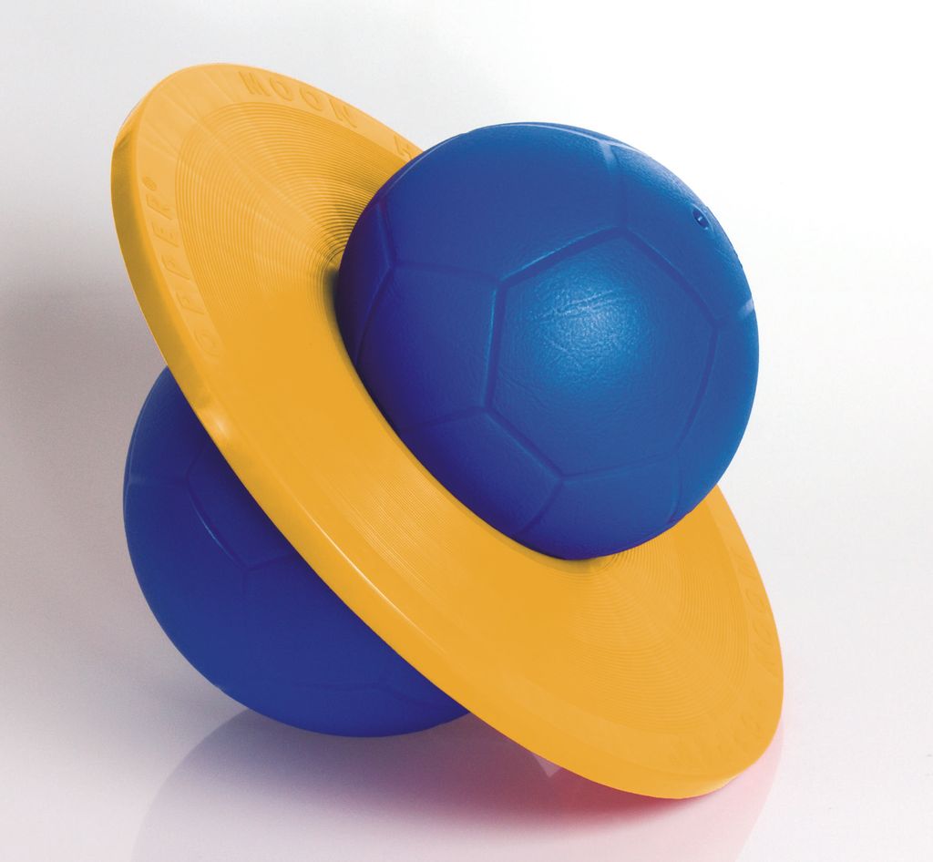 Hüpfball Moonhopper, blau/gelb, bis 45 kg Produktbild 