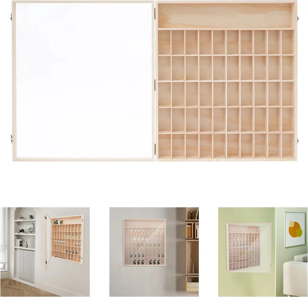 Vitrine en acrylique murale à 6 niveaux pour figurines et modèles - Kaki - 7