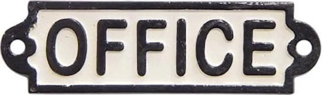 Plaque Office fonte durable - Signalétique murale relief 15cm noire