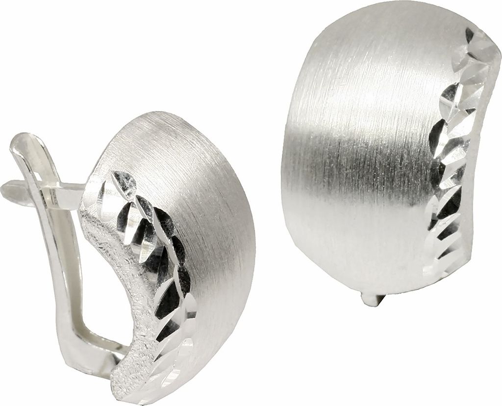 SilberDream Ohrstecker für Damen 925 Silber silber halbrund Ohrringe SDO318