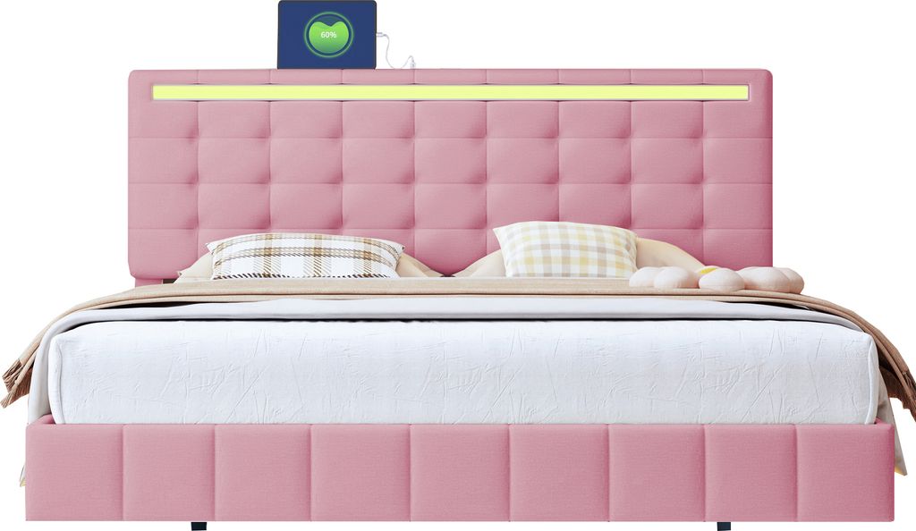  aloun n postel merax 160x200 cm s led kaufland cz