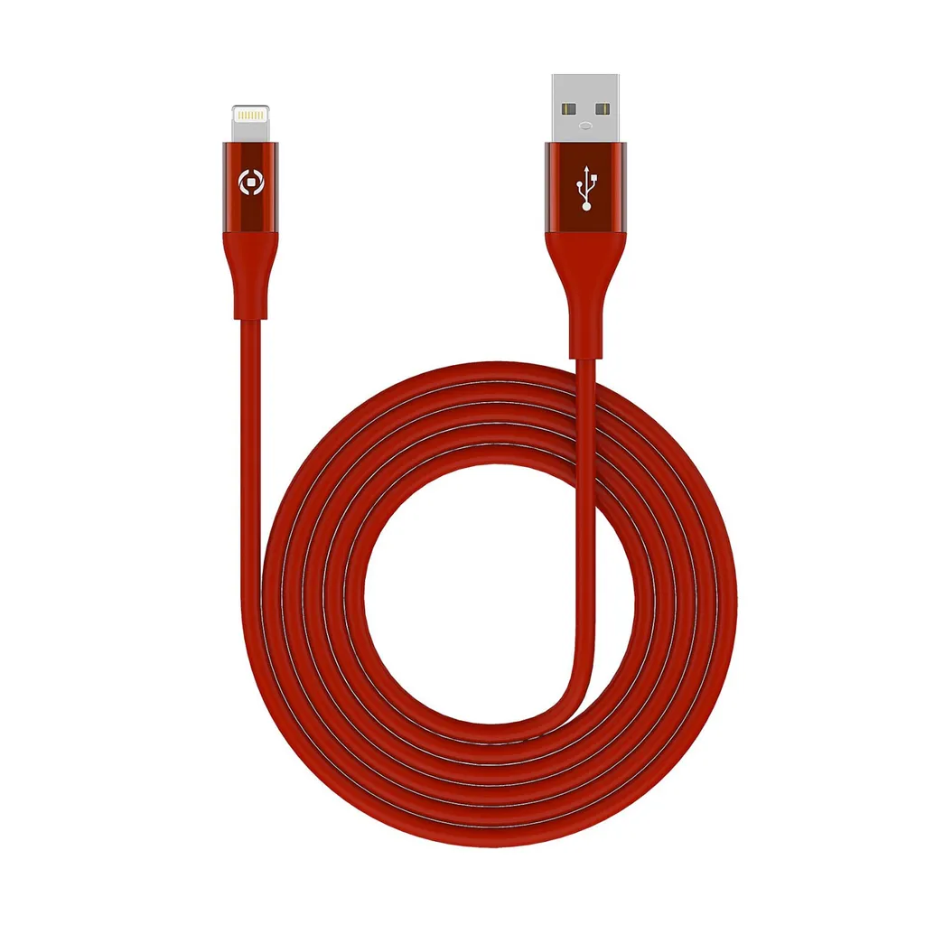 Celly USBLIGHTCOL3MRD Câble Lightning 3m Rouge pour iPhone et iPad - 5