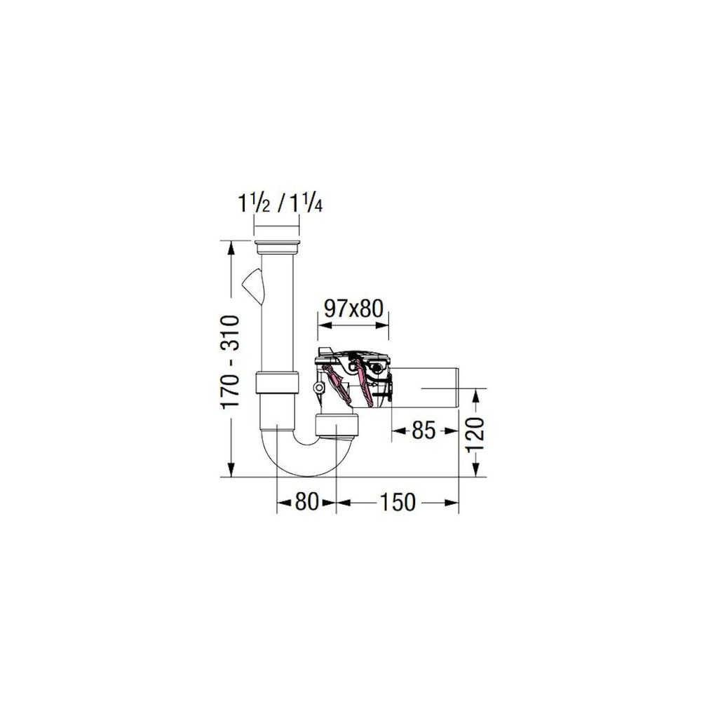 Kessel Rückstaudoppelverschluss Staufix Siphon DN 50, 73052 Produktbild 6