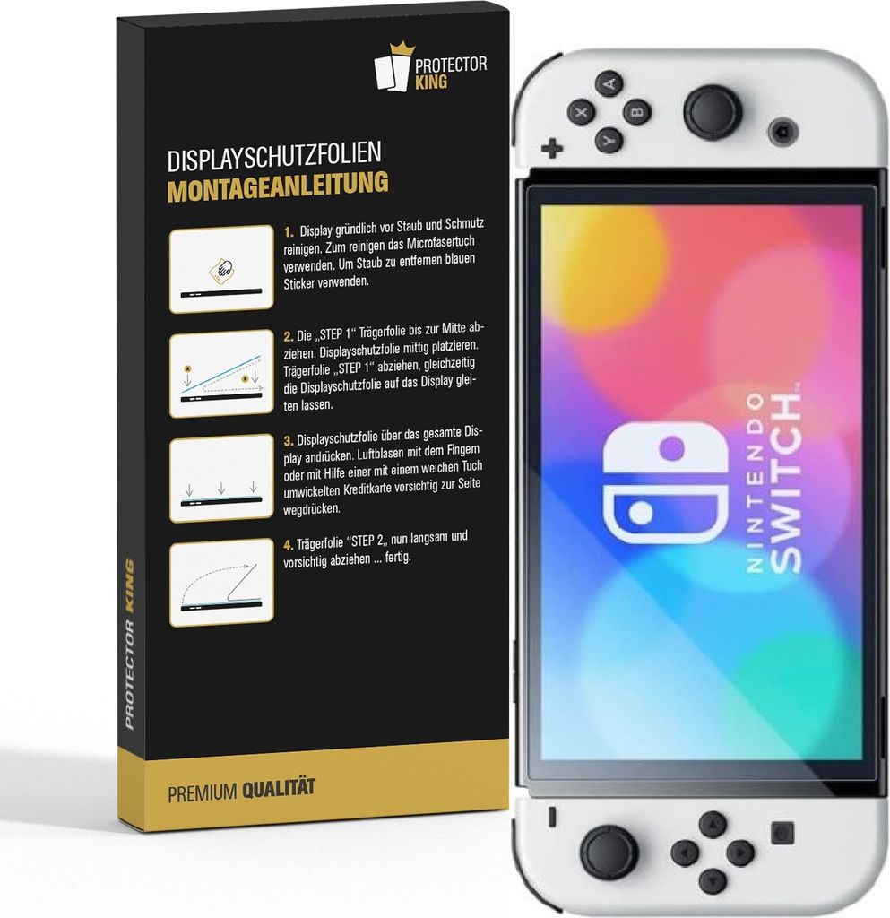 6x Displayschutz für Nintendo Switch Oled Anti-Reflex, matt, entspiegelt Schutzfolie Folie Screen-Protector