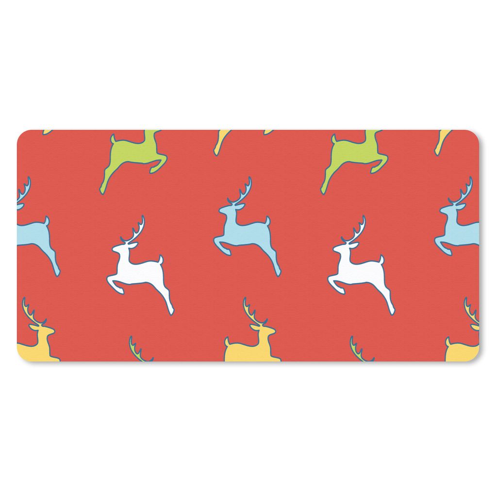 MuchoWow Schreibtischunterlage Muster - Rotwild - Rot 80x40 cm - XXL Mauspad - Gaming Mauspad