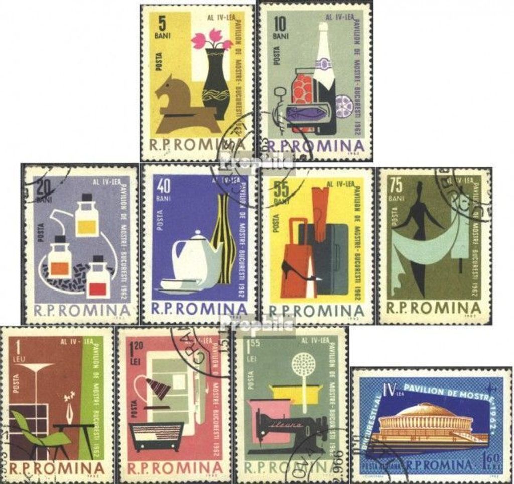 Briefmarken Rumänien 1962 Mi 2105-2114 (kompl.Ausg.) gestempelt Mustermesse, Bukarest