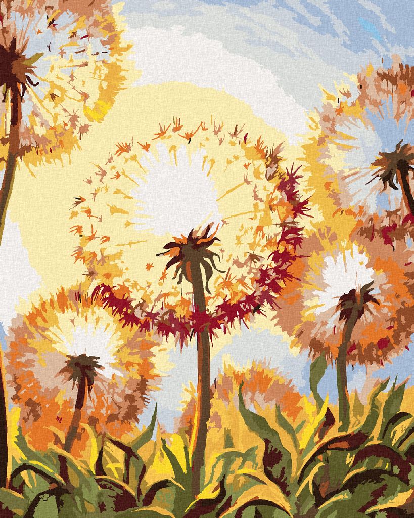 Diamondi - Diamond painting - LÖWENZAHN IM SONNENSCHEIN, 40X50 cm, ohne Keilrahmen