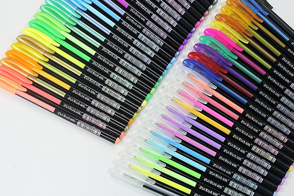 Just Stationery Glitzer-Gel-Tintenstifte (6 Stück) – Bunte Kugelschreiber Mit Clip
