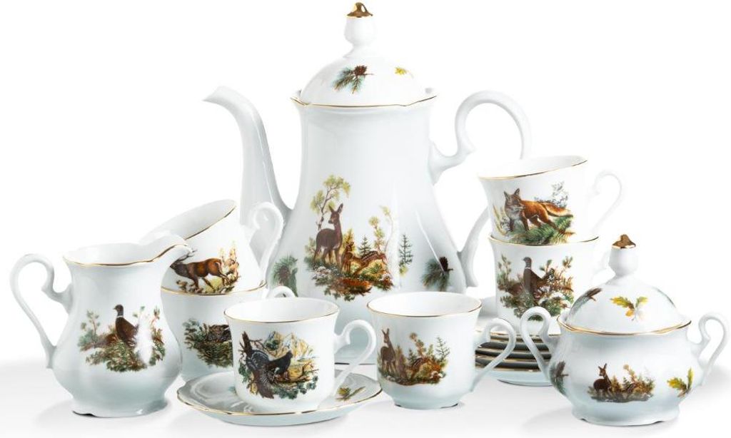 Leander Mary-Anne, Kaffeeservice, Jagdporzellan, Leander, 15 d.