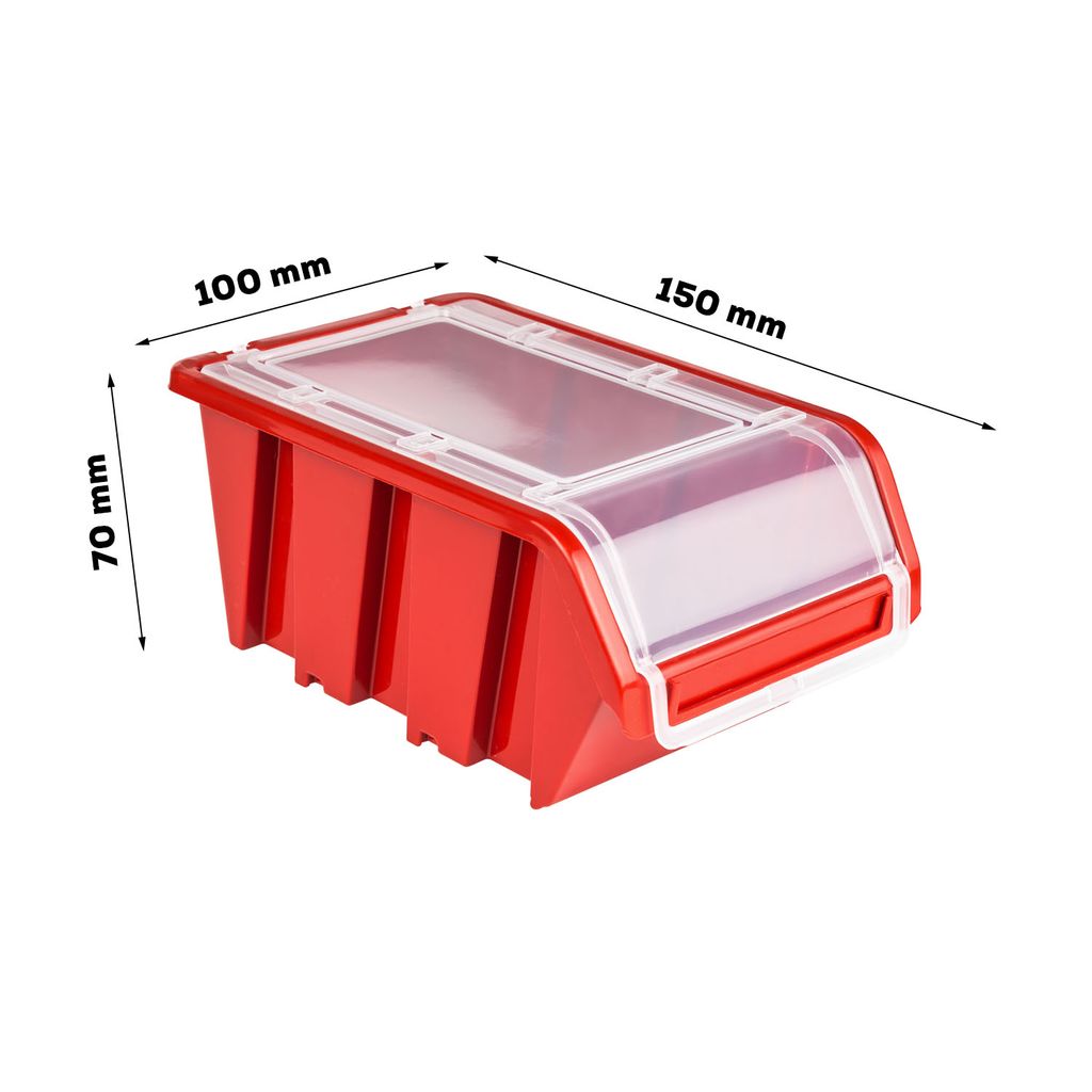 Stapelboxen Wandregal Sichtlagerkästen 6 x Wandregal Lagersystem 60 Boxen rot 