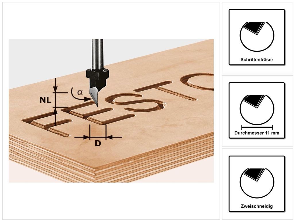 Festool HS S8 D11/60° 11 mm diámetro 8 mm mango ( 491002 ) Imagen del producto 