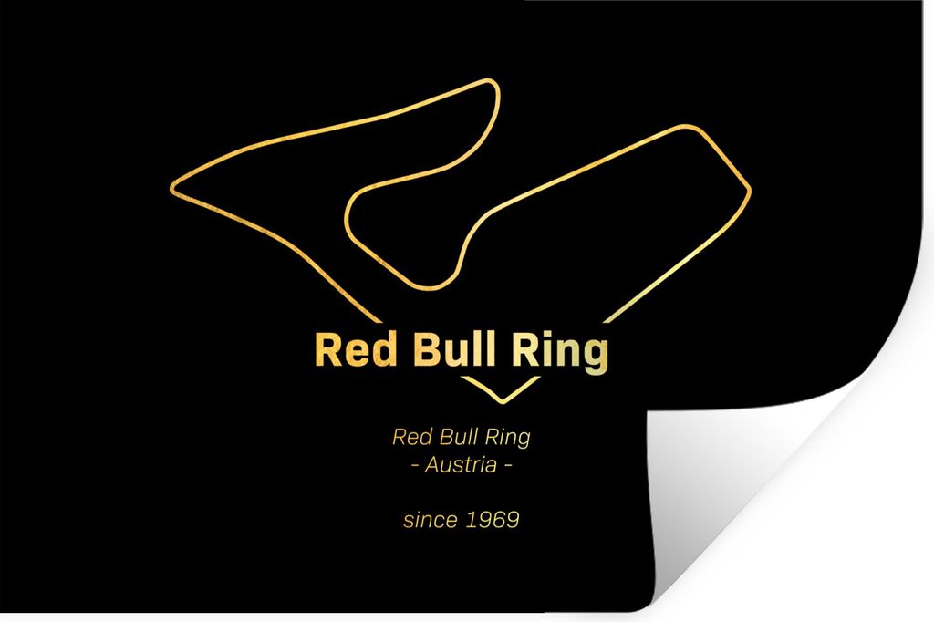 MuchoWow Wandtattoo Wandsticker Wandaufkleber Red Bull Ring - Formel 1 - Rennstrecke 60x40 cm Selbstklebend und Repositionierbar - Wierderverwend...