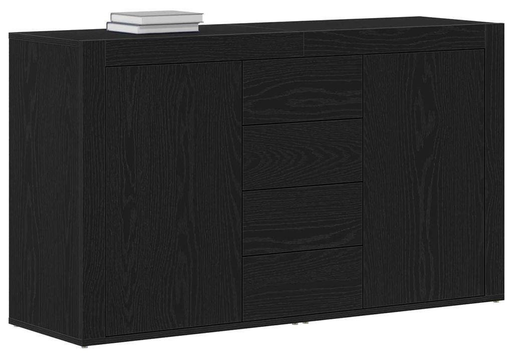 Sideboard Schwarz Eichen-Optik 120 x 36 x 69 cm Holzwerkstoff