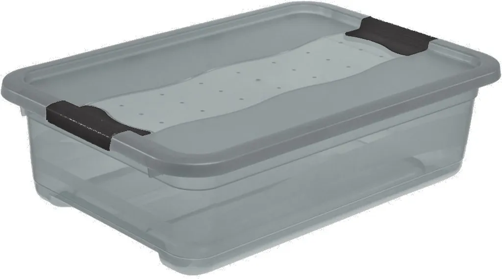 Boîte de Rangement Cornelia 7L Empilable et Transparente keeeper Gris