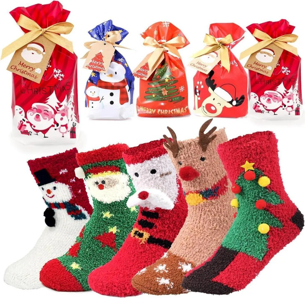 2 paia di calze natalizie autunnali e invernali, regalo di Babbo