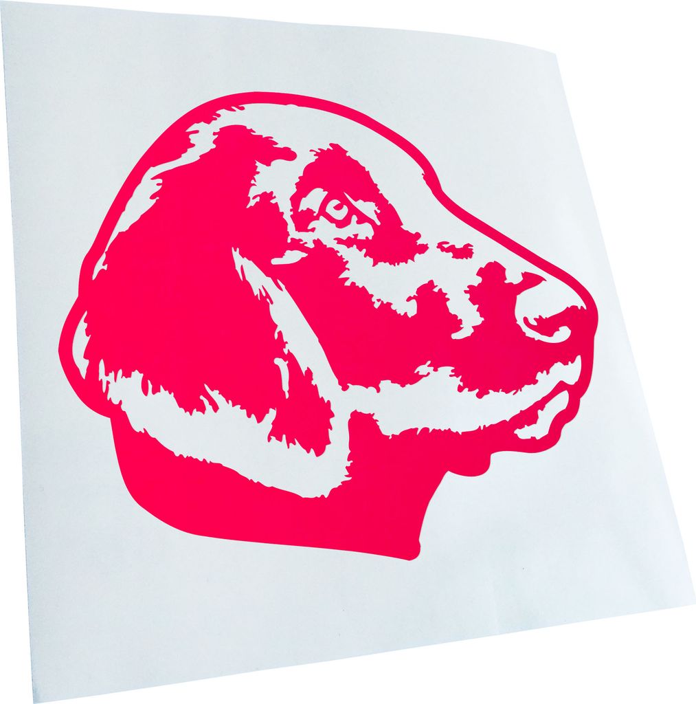 Kiwistar - Autoaufkleber - Flat coated retriever Hund - Neonpink - 24x20cm - Aufkleber für Auto, Laptop, Fahrrad, LKW, Motorrad mehrfarbig JDM Dec...