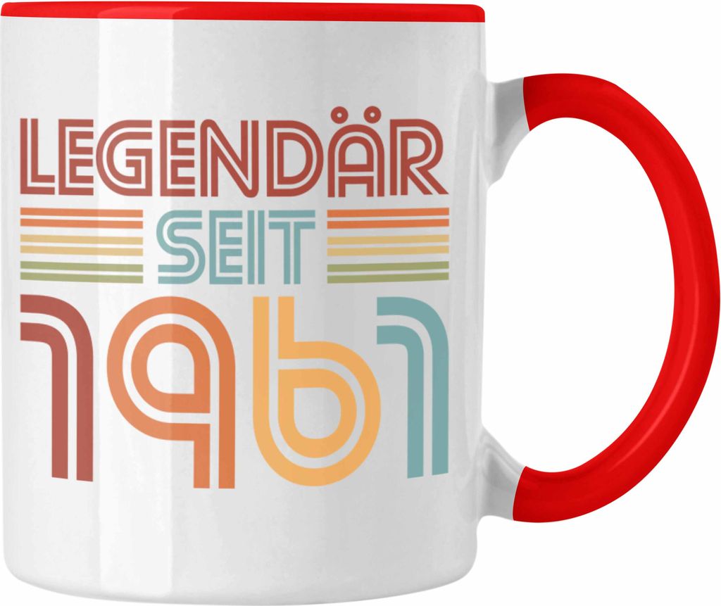 Trendation - 60. Geburtstag Tasse Frau Männer Geschenk 60er Geschenkidee 60 Mutter Vater Mann Frauen Lustig Geschenke Deko (Rot)