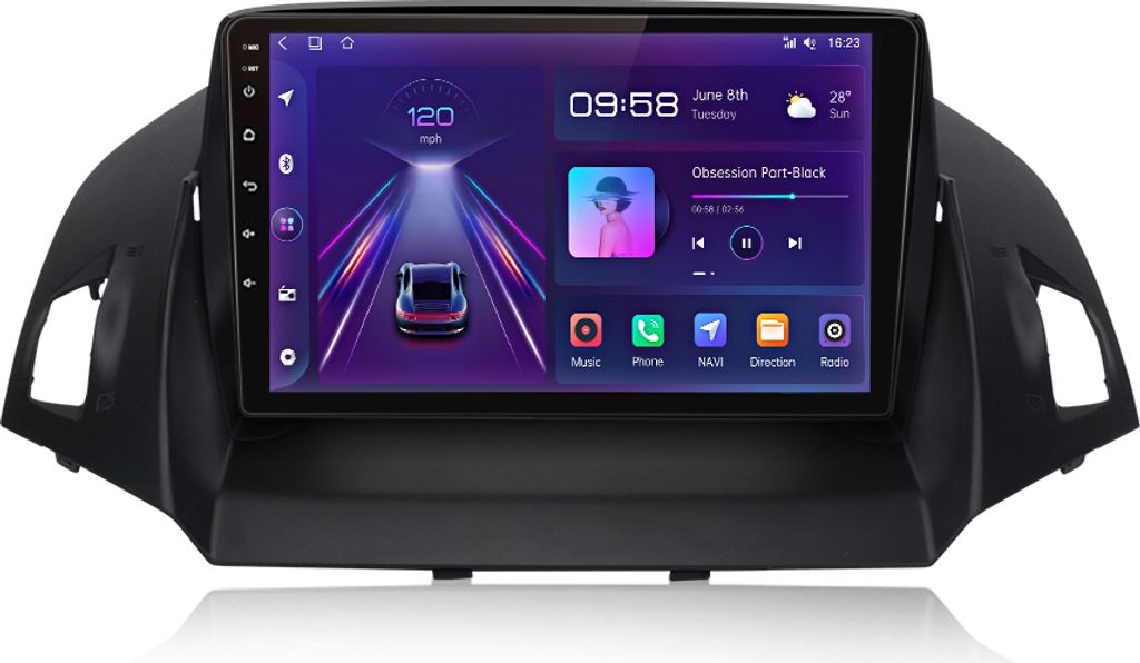 Carplay''9''android13 6+128G WIFI BT 4G SIM Android Autoradio GPS Navi DAB DSP SWC Für Ford Escape 2013-2016 2DIN DAB+FM