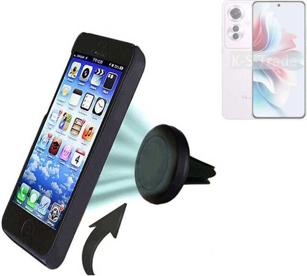 K-S-Trade Kompatibel mit Oppo Reno11 F 5G Auto Handy Halterung KFZ Halter Lüftungsgitterhalterung Air Vent mount Smartphone Halter