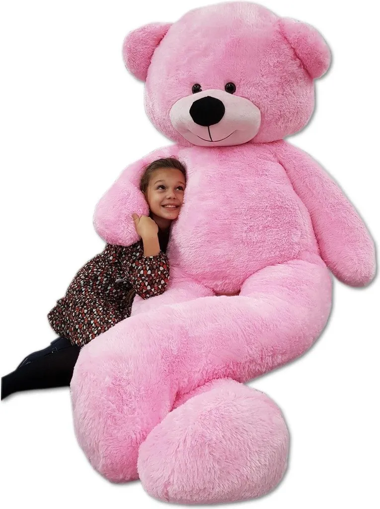 Grand ours en peluche rose 220 cm XXL - Peluche géante 2,2 mètres