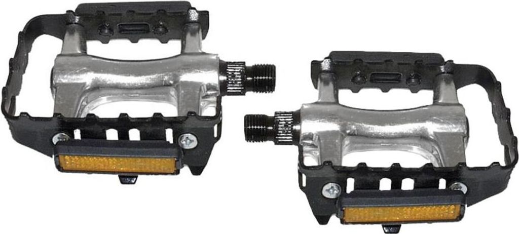 M-WAVE Steady-A Pedal 1 Paar schwarz-silber - Aluminiumkörper mit Stahlkäfig ...