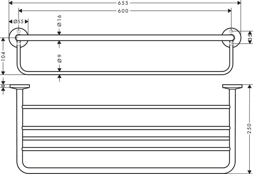 hansgrohe AXOR UNIVERSAL Circular Handtuchablage, mit Handtuchhalter, 42843700