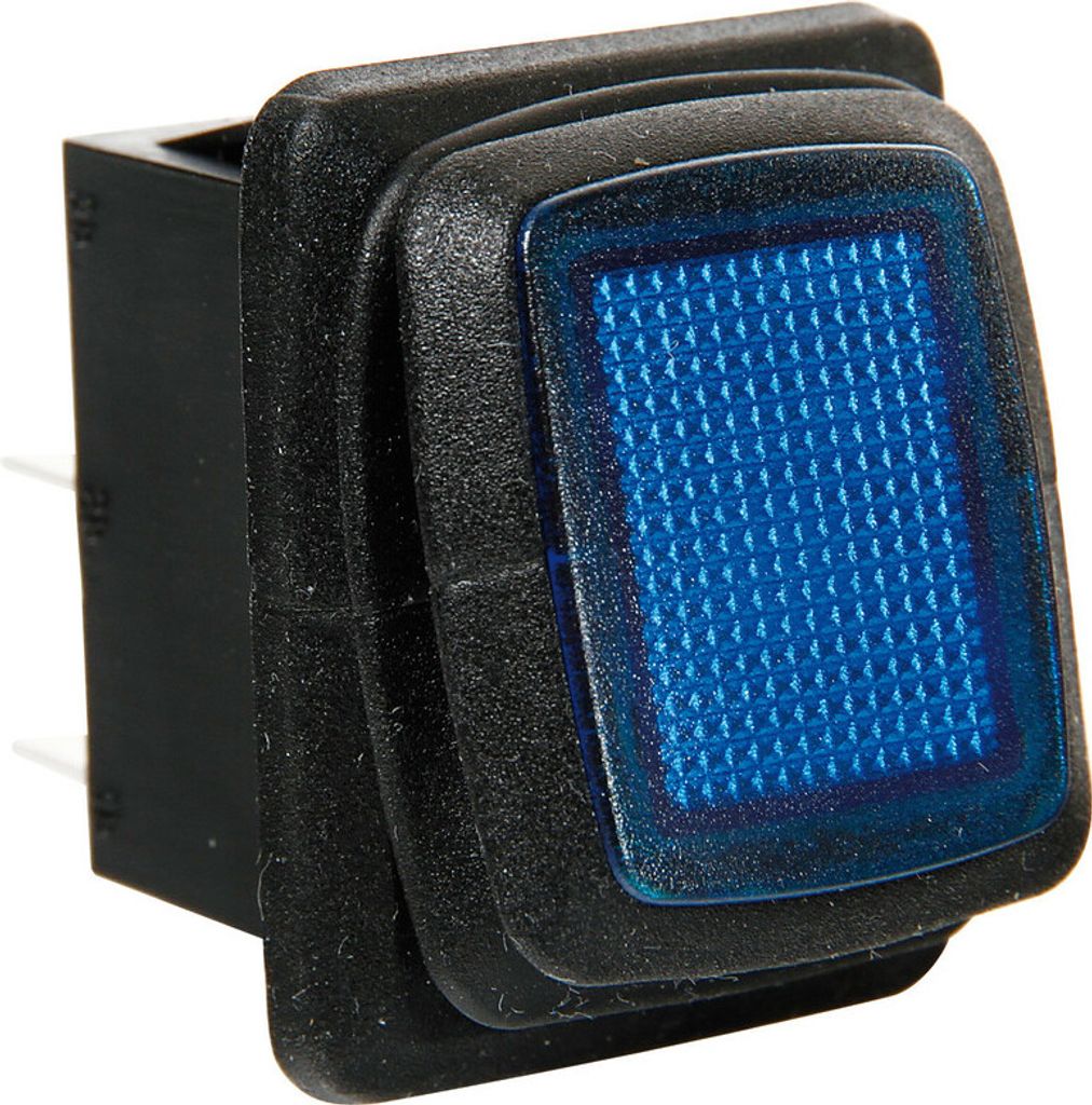 Undurchlässiger Schalter mit LED - 12/24V - Blau