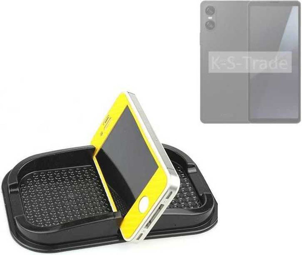 K-S-Trade Auto Anti Rutsch Matte Smartphone-Halter kompatibel mit Sony Xperia 10 VI Haft Pad Armaturenbrett Handy-Halterung Silikon