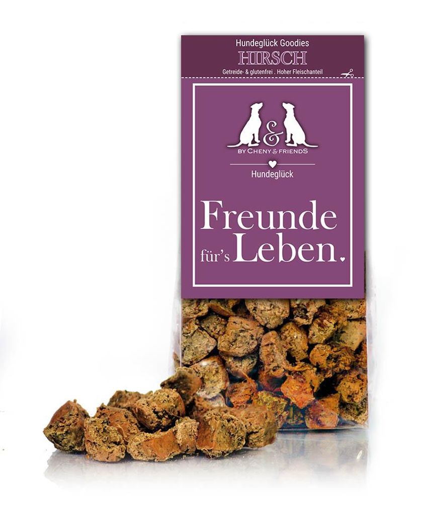 CHENY&FRIENDS Hundeglück Hirsch - Hundekekse mit Frischfleisch gebacken, 150g