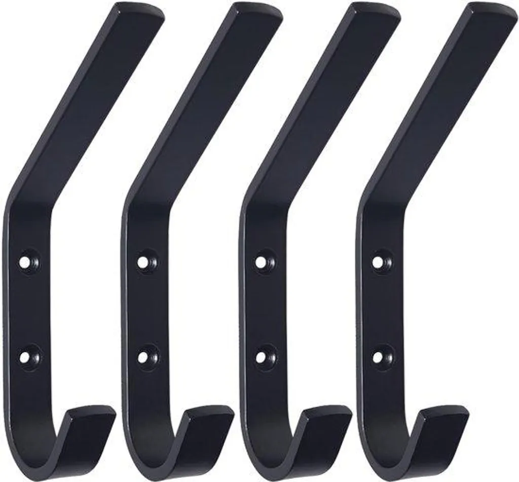 Lot de 4 crochets métalliques noirs robustes pour serviettes et sacs