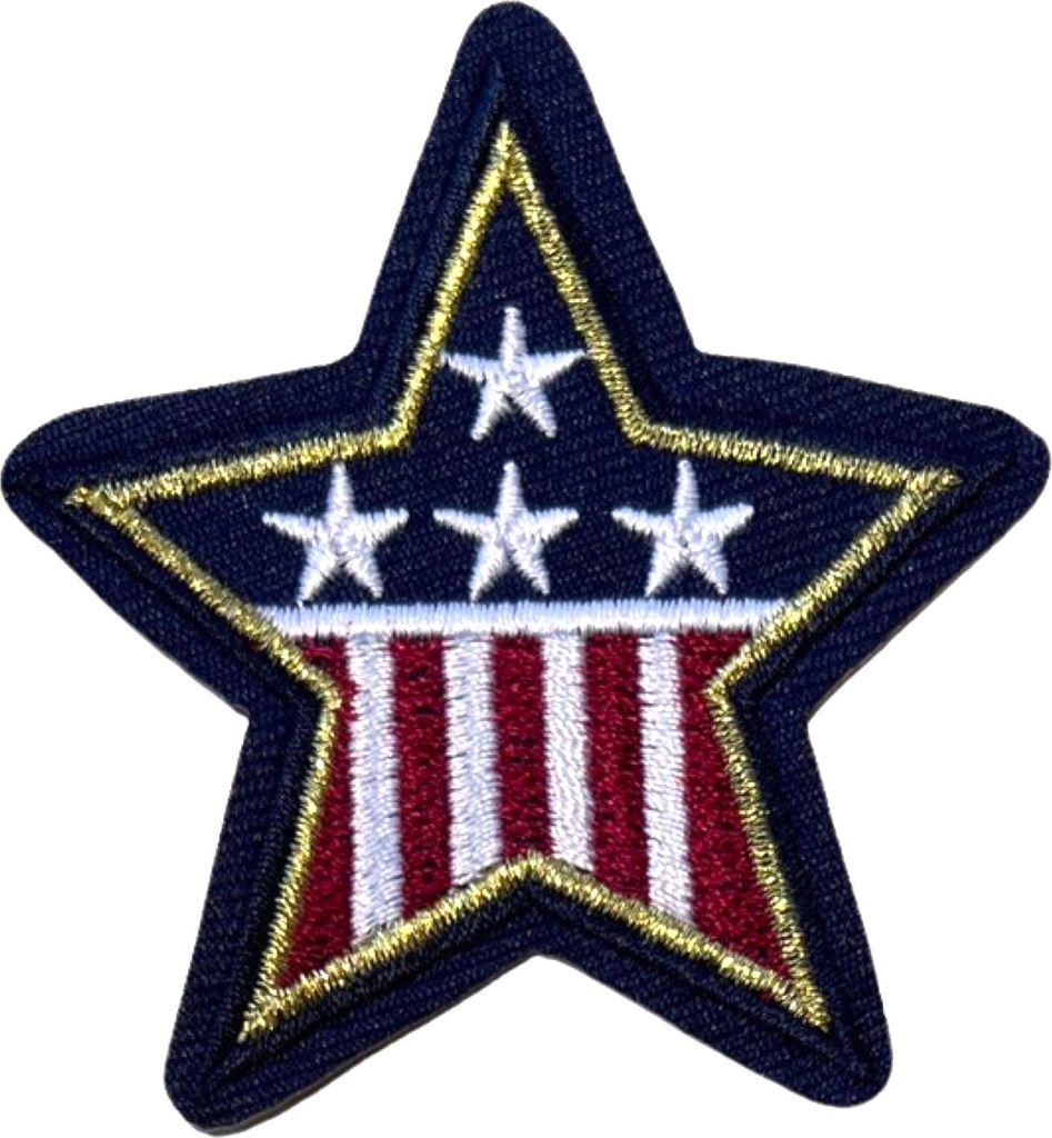 Rot-weiß-blauer USA-Stern-Aufnäher zum Aufbügeln